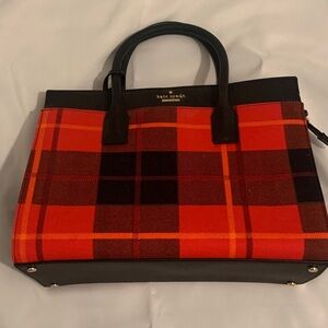 Kate Spade Black and Red Plaid Satchel
